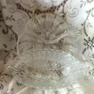 Hazel Atlas relish dish and vintage clear glass relish dish